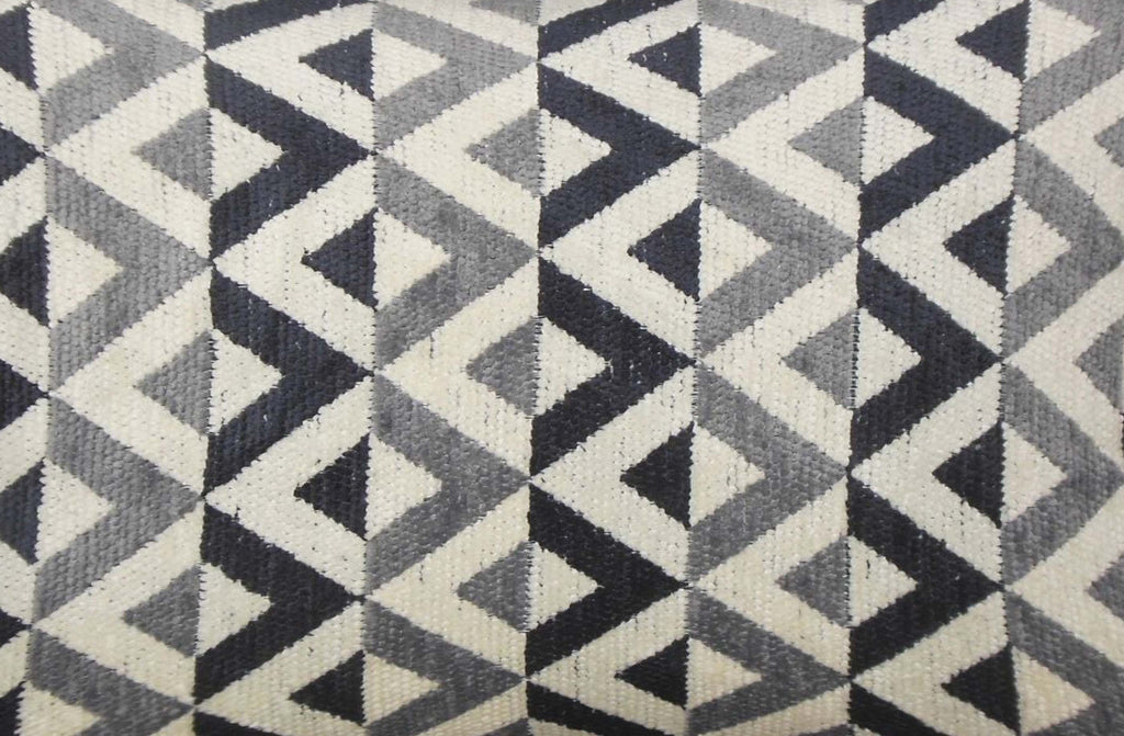 Cream, grey, and black geometric tribal patterned fabric | The Pillow Collection