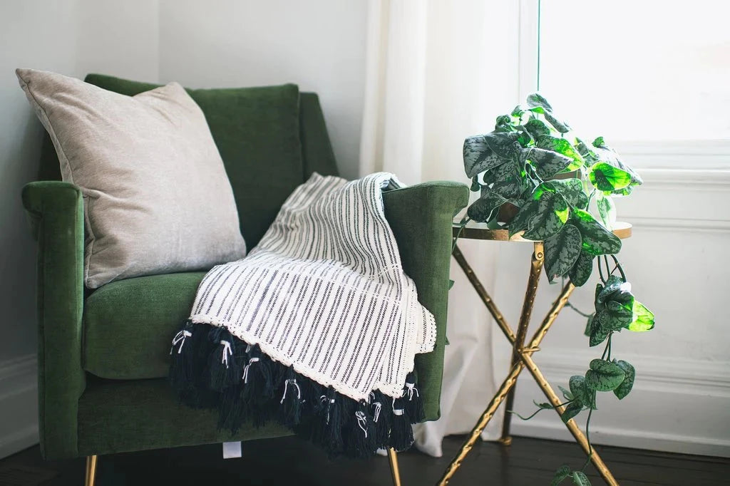 Cotton pillow on a chair | The Pillow Collection