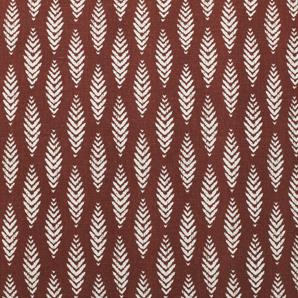 Rustic geometric print in maroon with white fabric detail